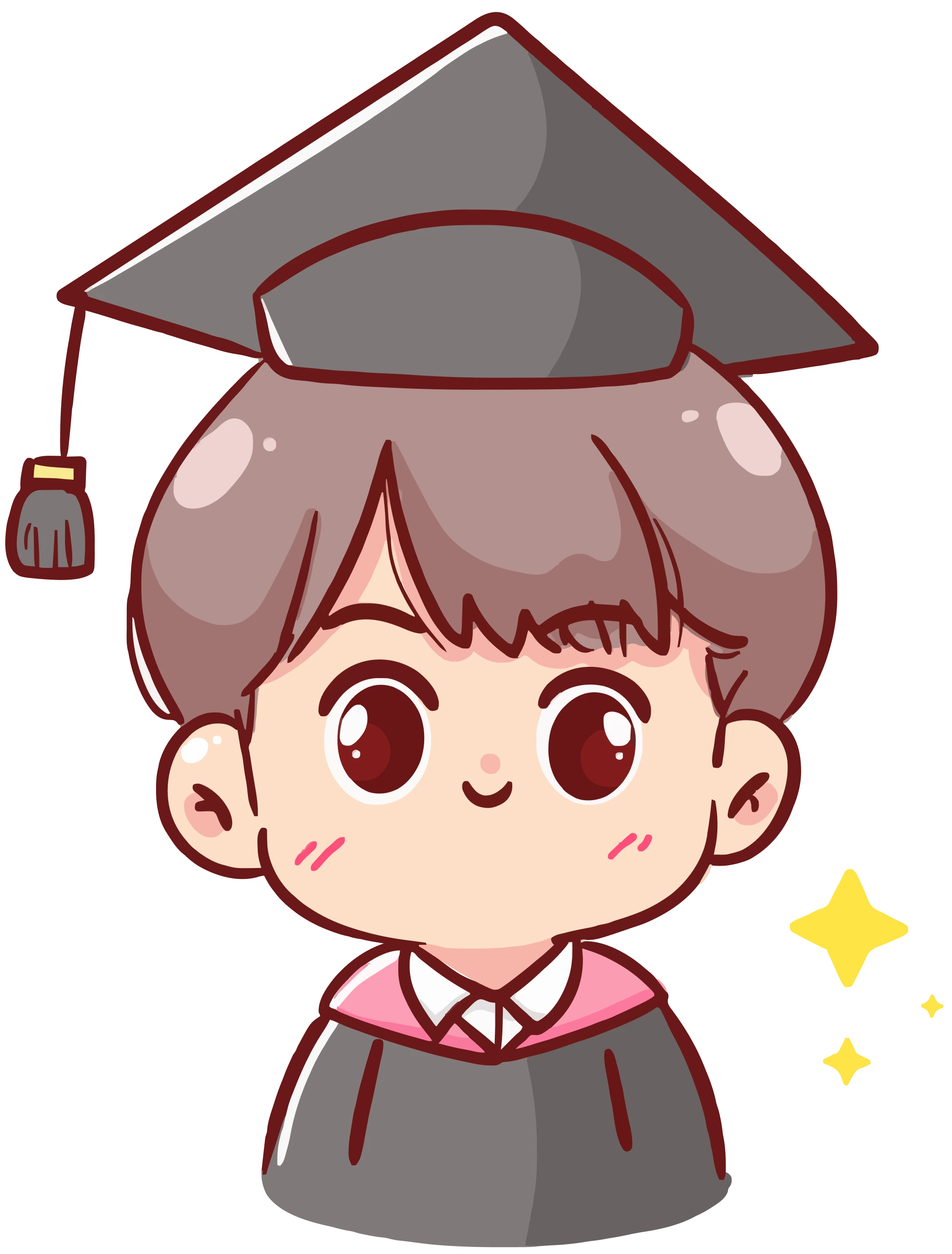 Chibi student illustration
